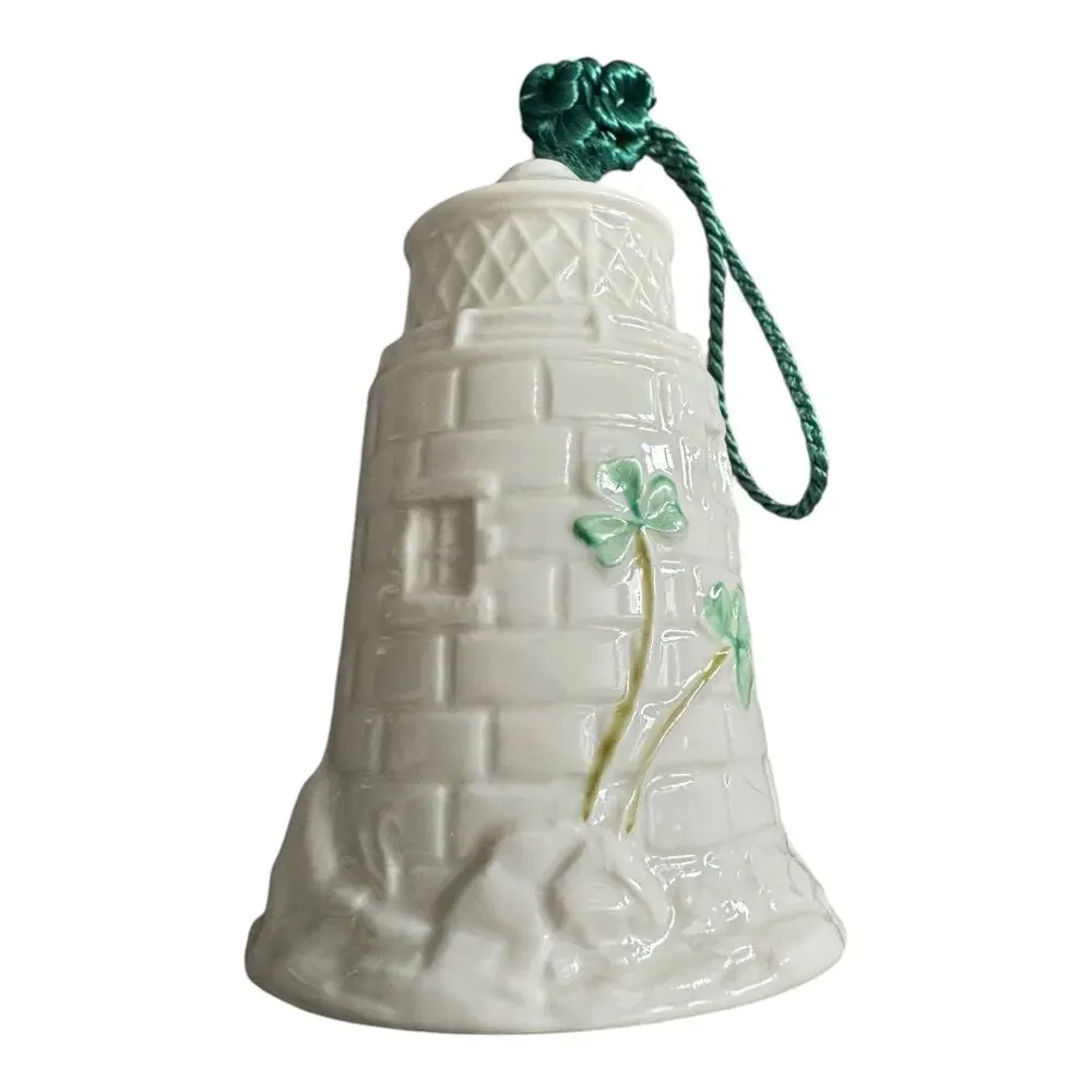 NWB Vintage Irish Belleek Porcelain Christmas ornament Dunore Lighthouse in Box